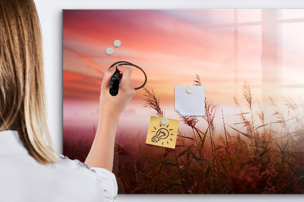 Memobord van glas met print inclusief neodymium magneten Een creatieve ruimte voor het presenteren van foto's