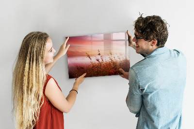 Memobord van glas met print inclusief neodymium magneten Een creatieve ruimte voor het presenteren van foto's