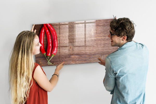 Decoratief glazen wandbord beschrijfbaar en magnetisch Een praktisch prikbord voor notities en foto's.