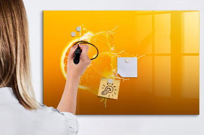 Decoratief glazen wandbord beschrijfbaar en magnetisch Een kleurrijk prikbord voor notities en foto's