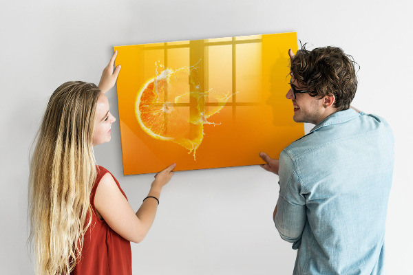 Decoratief glazen wandbord beschrijfbaar en magnetisch Een kleurrijk prikbord voor notities en foto's