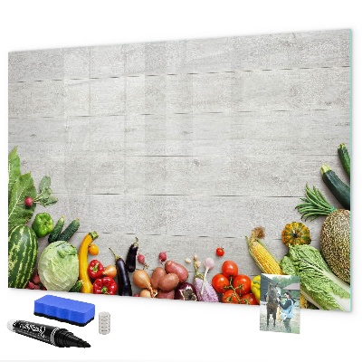 Decoratief glazen wandbord beschrijfbaar en magnetisch Een creatieve ruimte voor herinneringen en foto's