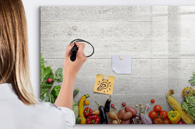 Decoratief glazen wandbord beschrijfbaar en magnetisch Een creatieve ruimte voor herinneringen en foto's