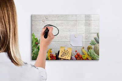 Decoratief glazen wandbord beschrijfbaar en magnetisch Een creatieve ruimte voor herinneringen en foto's