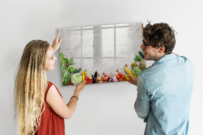Decoratief glazen wandbord beschrijfbaar en magnetisch Een creatieve ruimte voor herinneringen en foto's