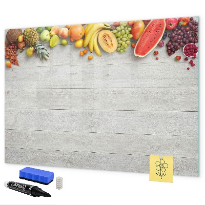 Decoratief glazen wandbord beschrijfbaar en magnetisch Kleurrijke fotopresentatieset