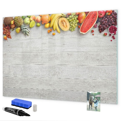 Decoratief glazen wandbord beschrijfbaar en magnetisch Kleurrijke fotopresentatieset