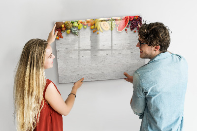 Decoratief glazen wandbord beschrijfbaar en magnetisch Kleurrijke fotopresentatieset