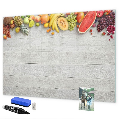 Decoratief glazen wandbord beschrijfbaar en magnetisch Kleurrijke fotopresentatieset