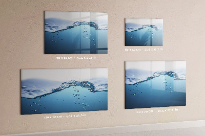 Decoratief glazen wandbord beschrijfbaar en magnetisch Waterachtergrond met foto's en accessoires