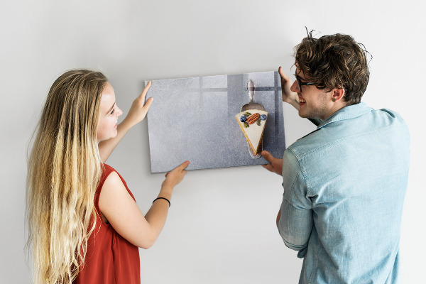 Decoratief glazen wandbord beschrijfbaar en magnetisch Een creatieve plek voor herinneringen en notities