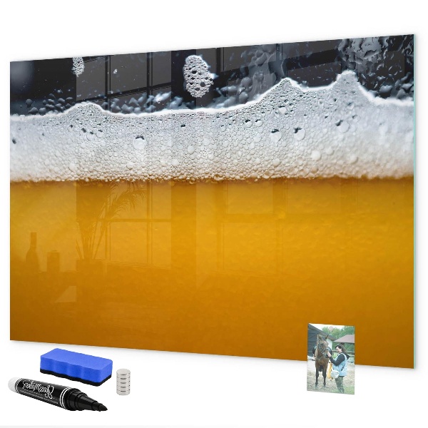 Memobord van glas met print inclusief neodymium magneten Creatief fotopresentatiebord