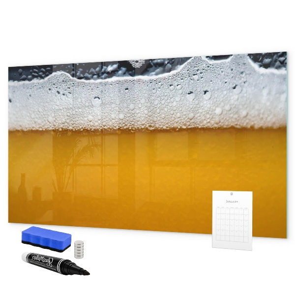 Memobord van glas met print inclusief neodymium magneten Creatief fotopresentatiebord