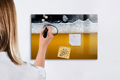 Memobord van glas met print inclusief neodymium magneten Creatief fotopresentatiebord