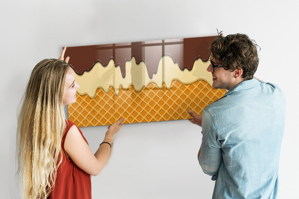 Decoratief glazen wandbord beschrijfbaar en magnetisch Mooie momenten op de ijsbaan