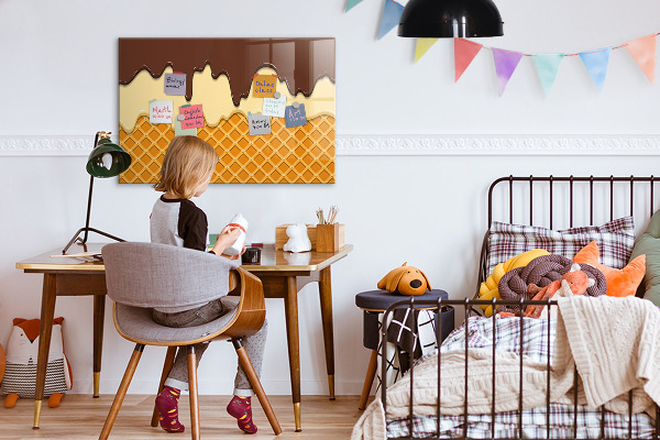 Decoratief glazen wandbord beschrijfbaar en magnetisch Mooie momenten op de ijsbaan