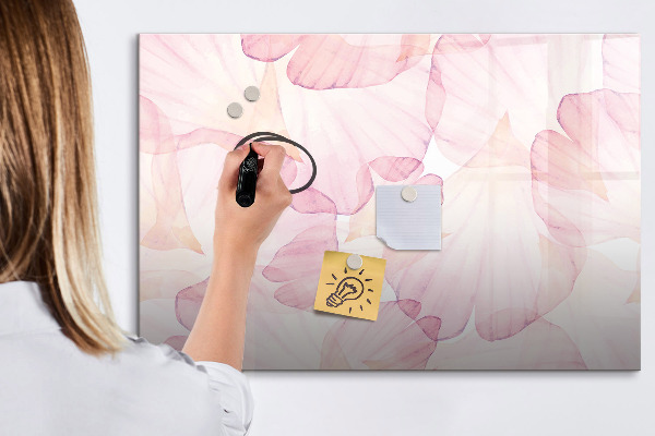 Decoratief glazen wandbord beschrijfbaar en magnetisch Creatief moodboard voor foto's en notities