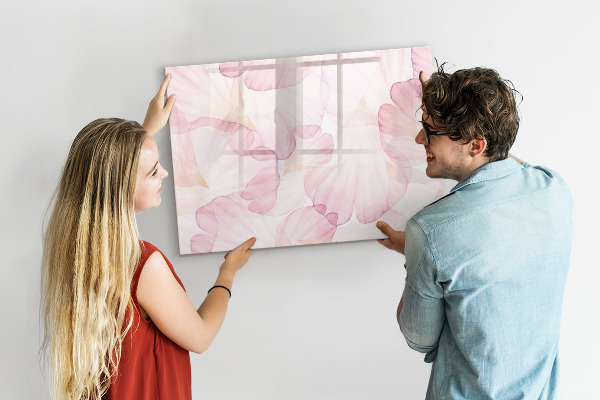 Decoratief glazen wandbord beschrijfbaar en magnetisch Creatief moodboard voor foto's en notities