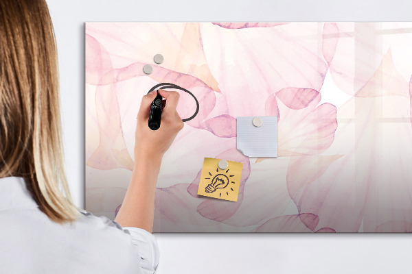 Decoratief glazen wandbord beschrijfbaar en magnetisch Creatief moodboard voor foto's en notities