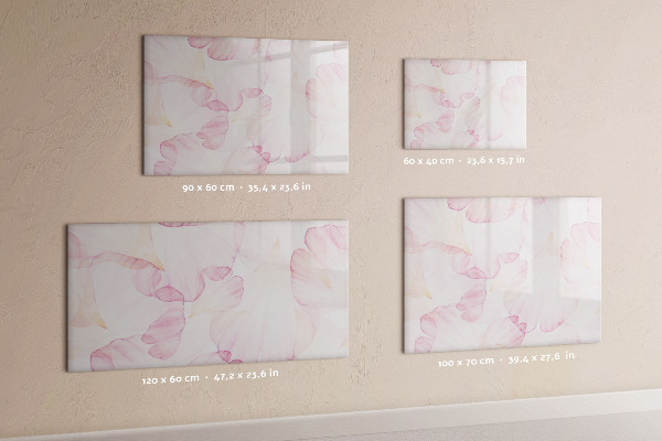 Decoratief glazen wandbord beschrijfbaar en magnetisch Creatief moodboard voor foto's en notities