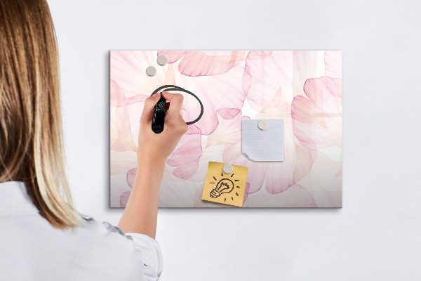 Decoratief glazen wandbord beschrijfbaar en magnetisch Creatief moodboard voor foto's en notities