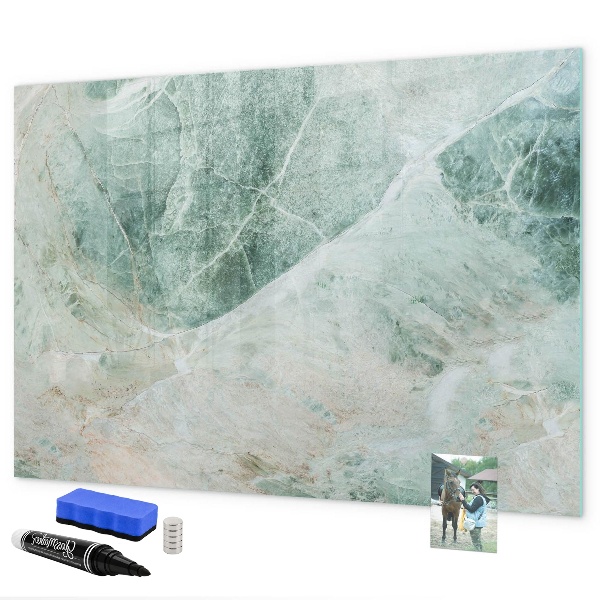 Decoratief glazen wandbord beschrijfbaar en magnetisch Modern prikbord voor notities en foto's