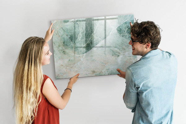 Decoratief glazen wandbord beschrijfbaar en magnetisch Modern prikbord voor notities en foto's