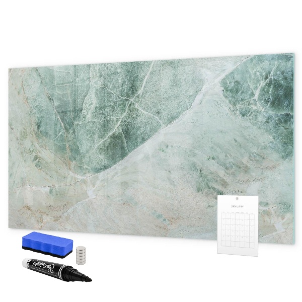 Decoratief glazen wandbord beschrijfbaar en magnetisch Modern prikbord voor notities en foto's