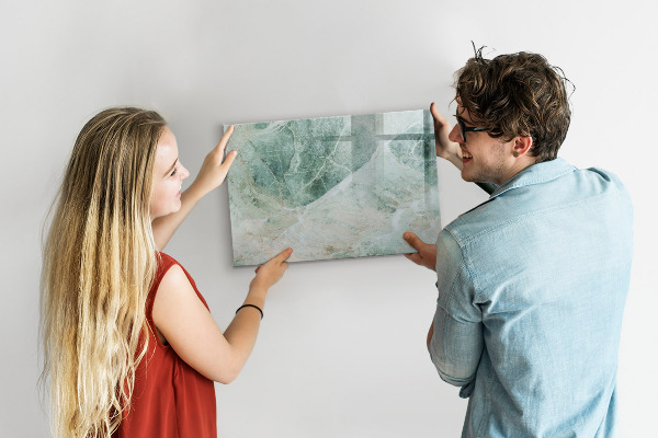 Decoratief glazen wandbord beschrijfbaar en magnetisch Modern prikbord voor notities en foto's