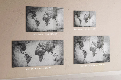 Memobord van glas met print inclusief neodymium magneten Wereldkaart met persoonlijke foto's