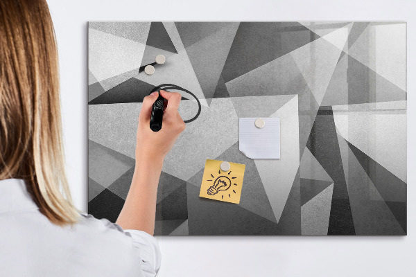 Decoratief glazen wandbord beschrijfbaar en magnetisch Modern prikbord voor notities en foto's