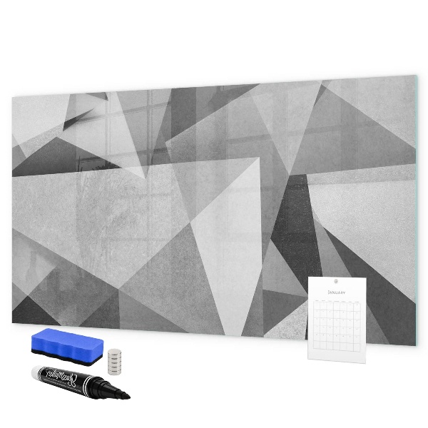 Decoratief glazen wandbord beschrijfbaar en magnetisch Modern prikbord voor notities en foto's