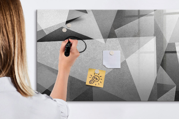 Decoratief glazen wandbord beschrijfbaar en magnetisch Modern prikbord voor notities en foto's