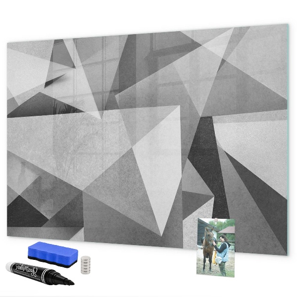 Decoratief glazen wandbord beschrijfbaar en magnetisch Modern prikbord voor notities en foto's