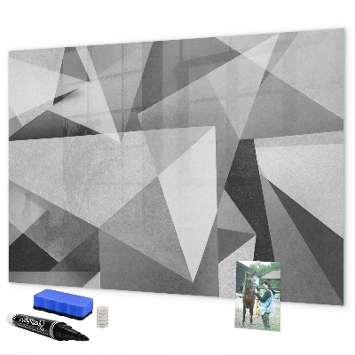 Decoratief glazen wandbord beschrijfbaar en magnetisch Modern prikbord voor notities en foto's