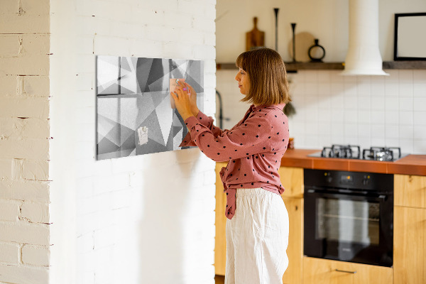 Decoratief glazen wandbord beschrijfbaar en magnetisch Modern prikbord voor notities en foto's
