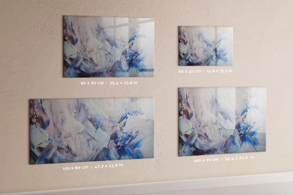 Decoratief glazen wandbord beschrijfbaar en magnetisch Creatief fotopresentatiebord