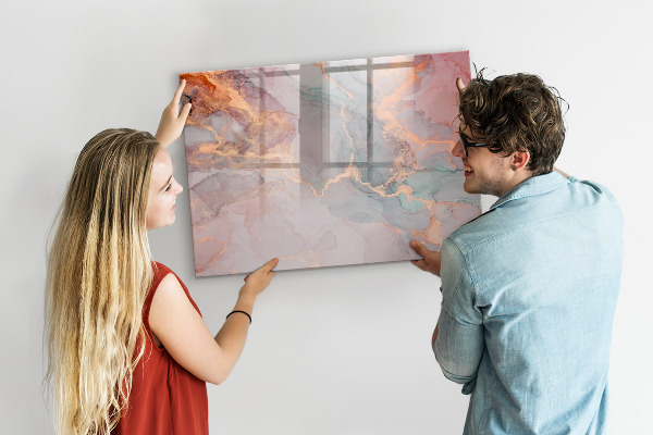 Memobord van glas met print inclusief neodymium magneten Een elegant bord voor notities en foto's