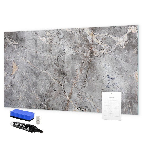 Memobord van glas met print inclusief neodymium magneten Bord voor foto's en notities
