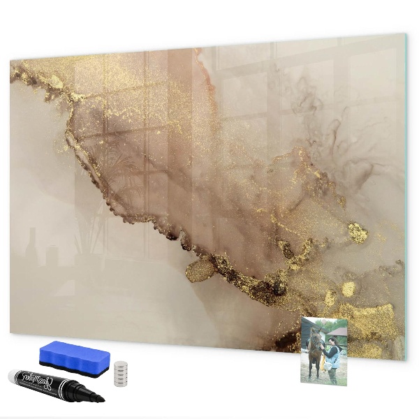 Decoratief glazen wandbord beschrijfbaar en magnetisch Modern prikbord voor foto's en notities