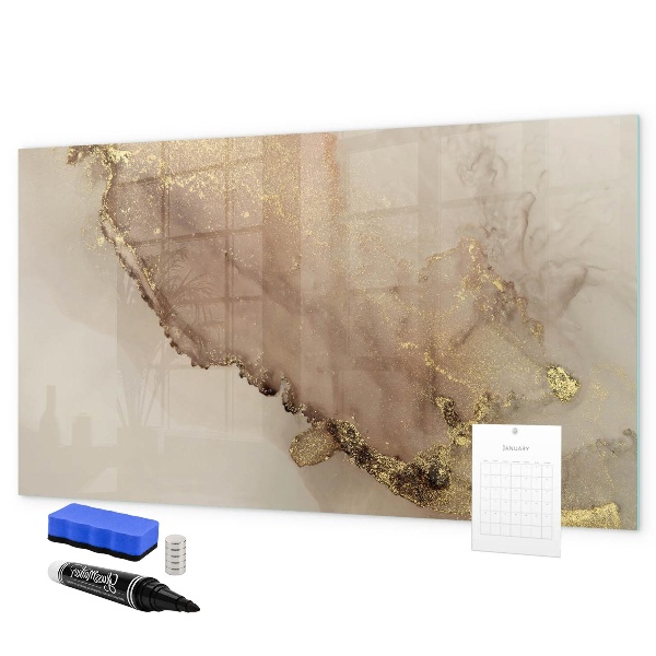 Decoratief glazen wandbord beschrijfbaar en magnetisch Modern prikbord voor foto's en notities