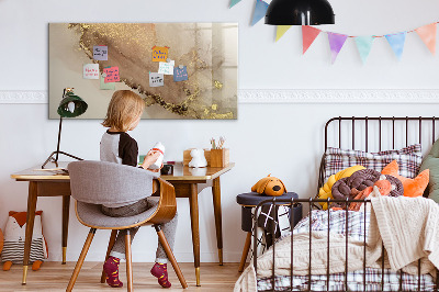 Decoratief glazen wandbord beschrijfbaar en magnetisch Modern prikbord voor foto's en notities