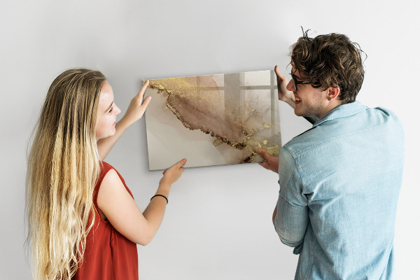 Decoratief glazen wandbord beschrijfbaar en magnetisch Modern prikbord voor foto's en notities