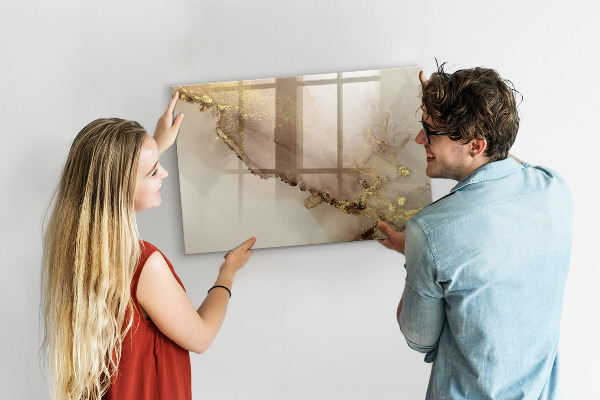 Decoratief glazen wandbord beschrijfbaar en magnetisch Modern prikbord voor foto's en notities