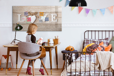 Decoratief glazen wandbord beschrijfbaar en magnetisch Liefde in foto's en herinneringen