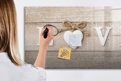 Decoratief glazen wandbord beschrijfbaar en magnetisch Liefde in foto's en herinneringen