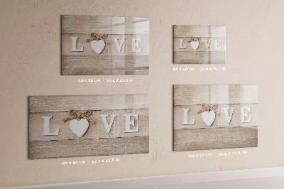 Decoratief glazen wandbord beschrijfbaar en magnetisch Liefde in foto's en herinneringen