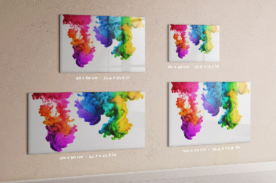 Decoratief glazen wandbord beschrijfbaar en magnetisch Kleurrijke wolken met persoonlijke foto's