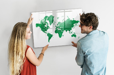 Memobord van glas met print inclusief neodymium magneten Interactieve kaart voor reisherinneringen