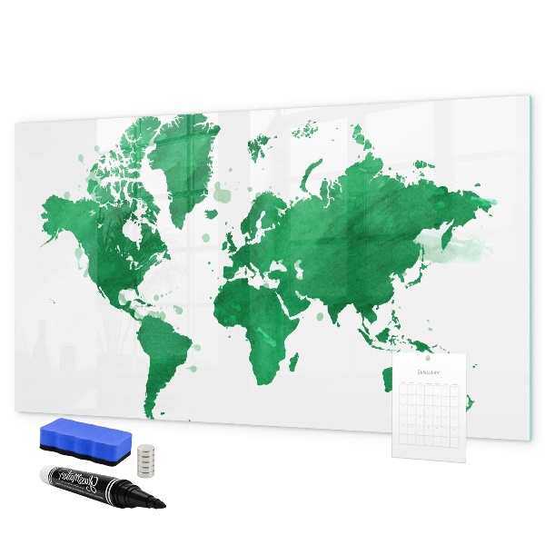 Memobord van glas met print inclusief neodymium magneten Interactieve kaart voor reisherinneringen